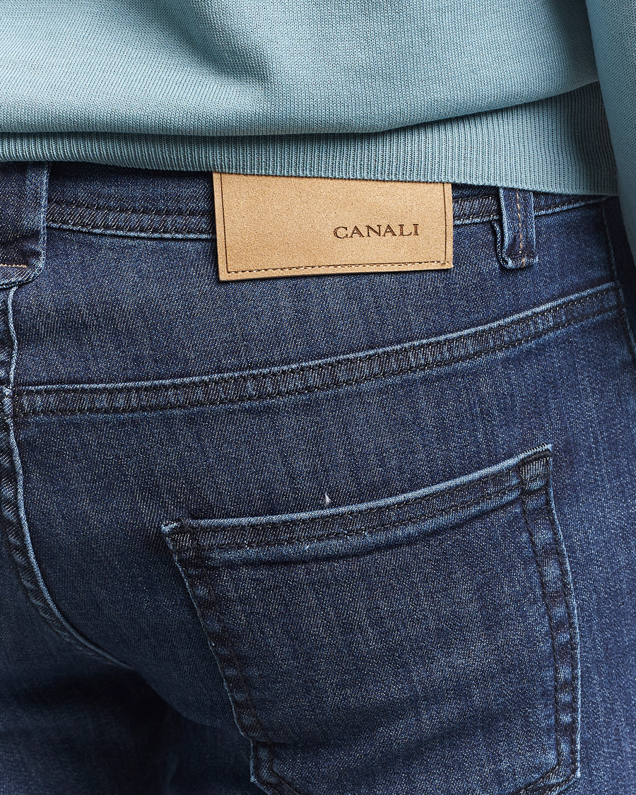 Hombres | Vaqueros | Canali | Slim Fit 5-Pocket Jeans Dark Blue Wash