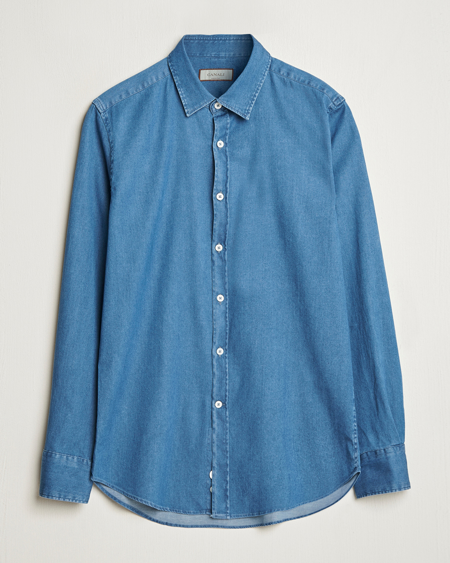 Hombres | Camisas | Canali | Slim Fit Denim Shirt Medium Blue Wash