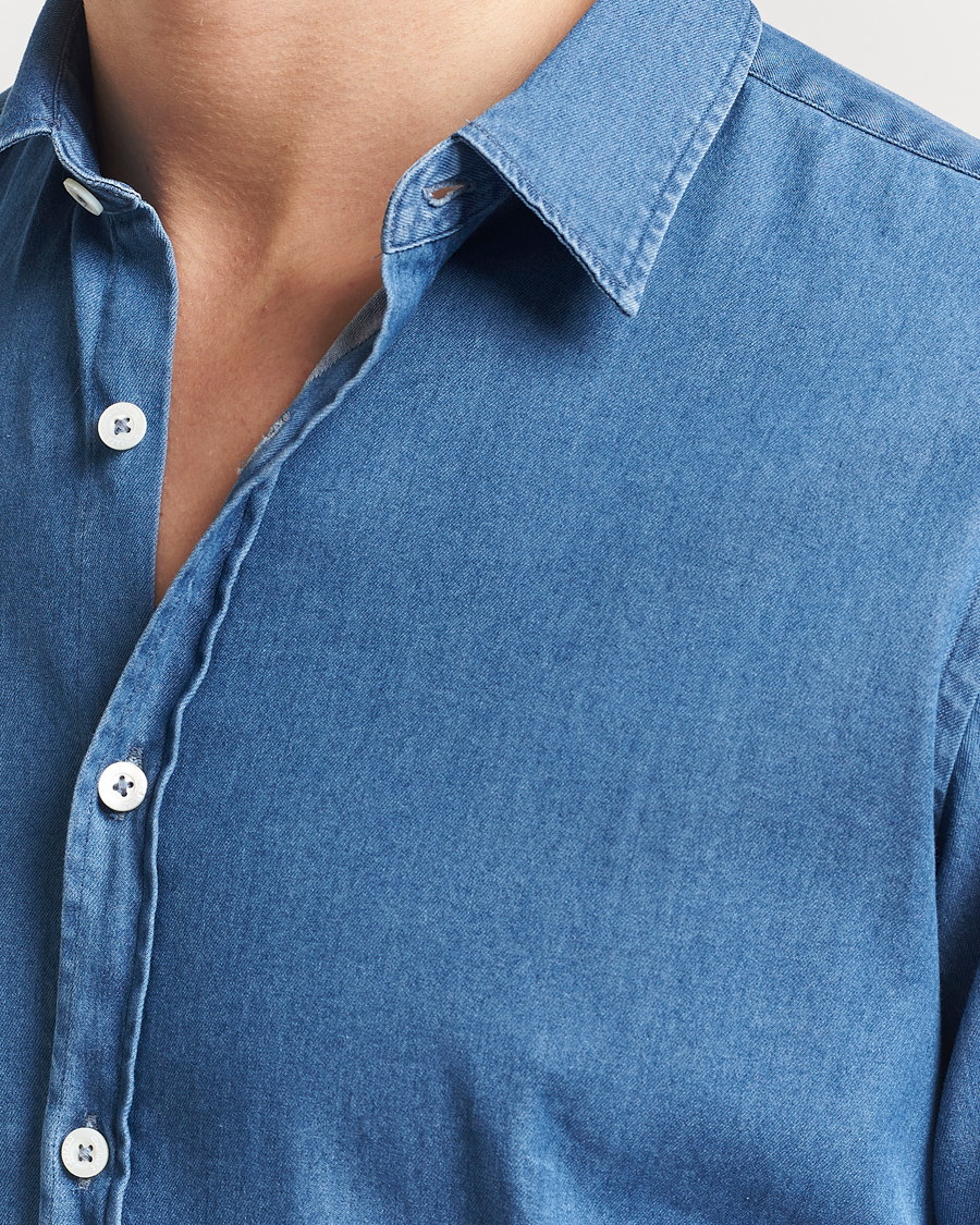 Hombres | Camisas | Canali | Slim Fit Denim Shirt Medium Blue Wash