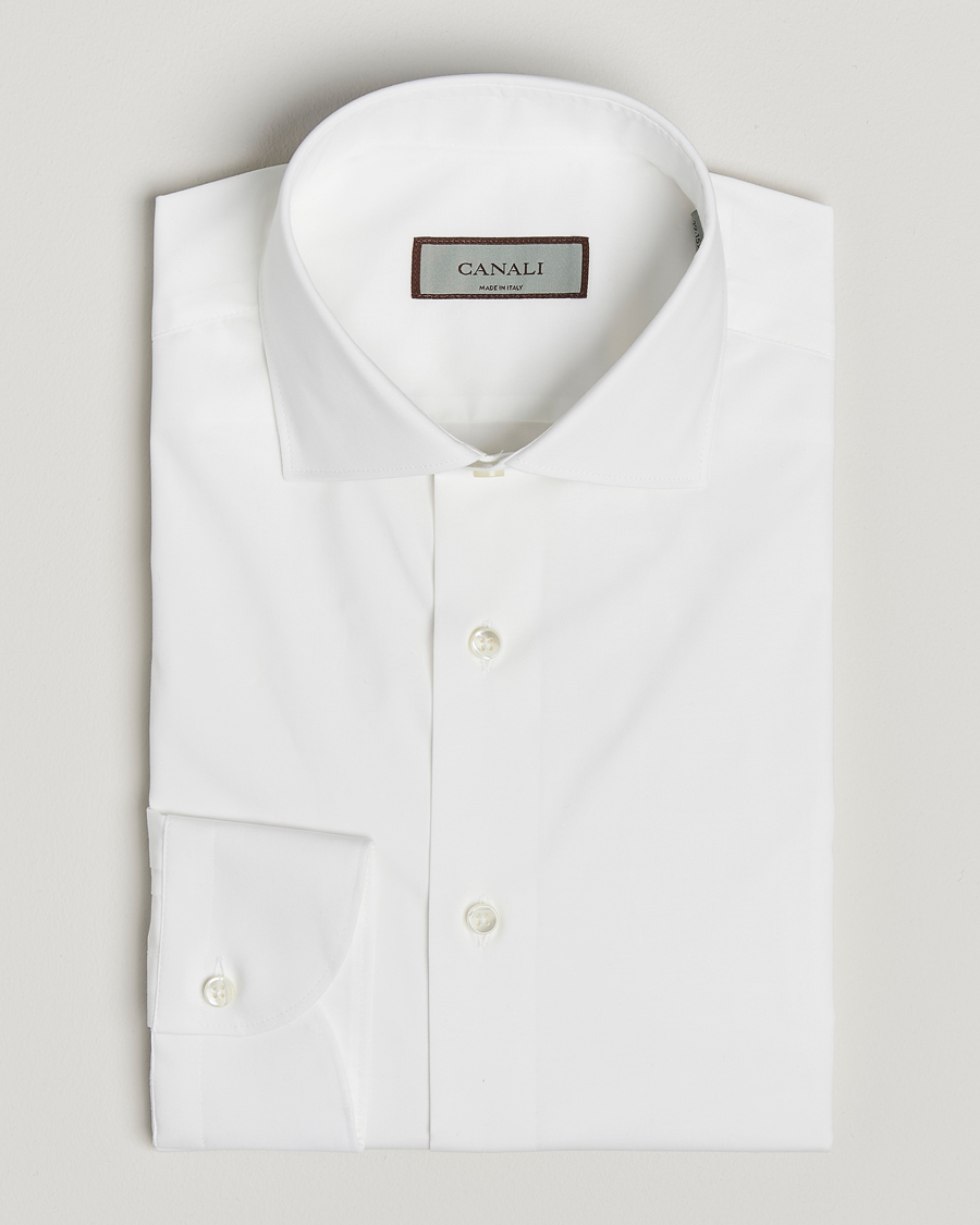 Hombres | Camisas | Canali | Slim Fit Cotton/Stretch Shirt White