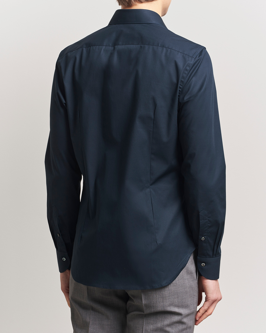 Hombres | Camisas | Canali | Slim Fit Cotton/Stretch Shirt Navy