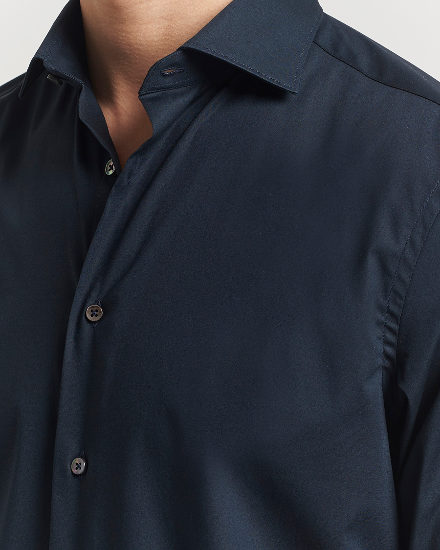 Hombres | Camisas | Canali | Slim Fit Cotton/Stretch Shirt Navy