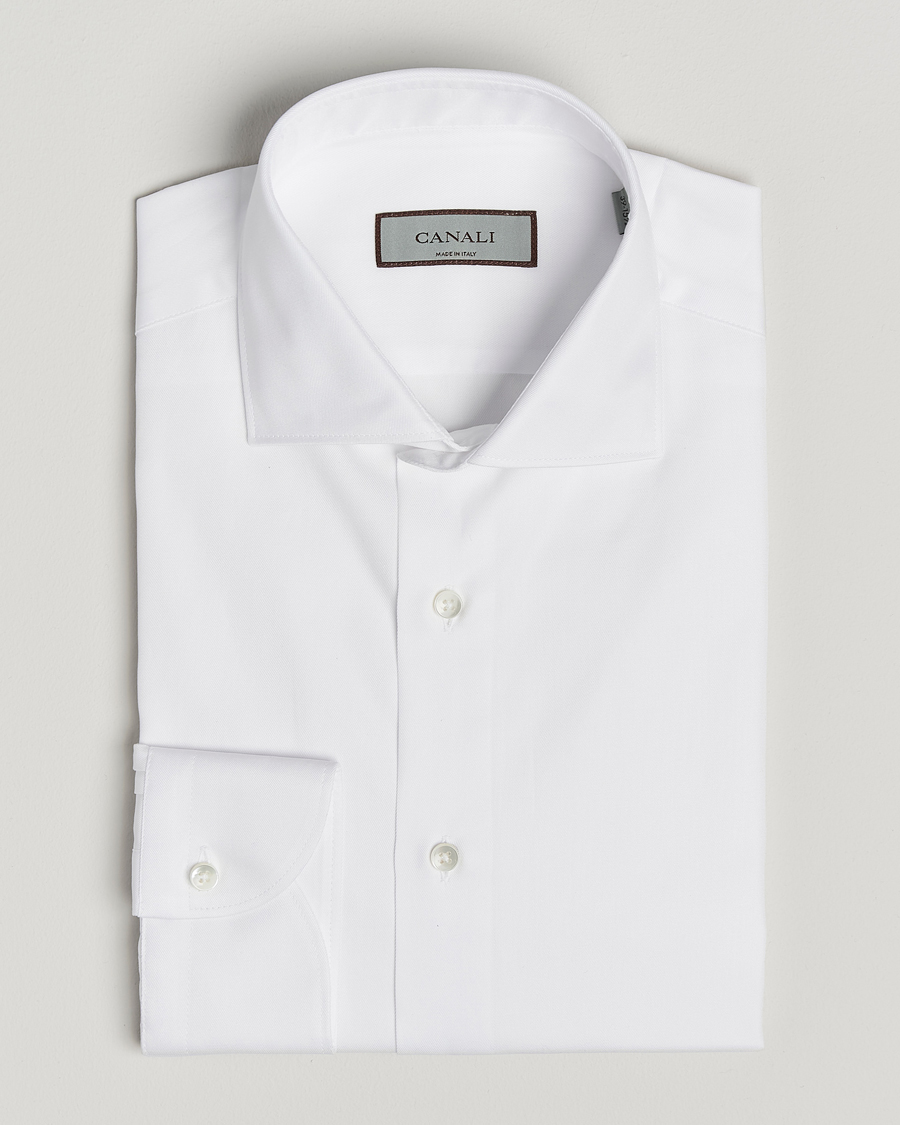 Hombres | Camisas | Canali | Slim Fit Cotton Shirt White