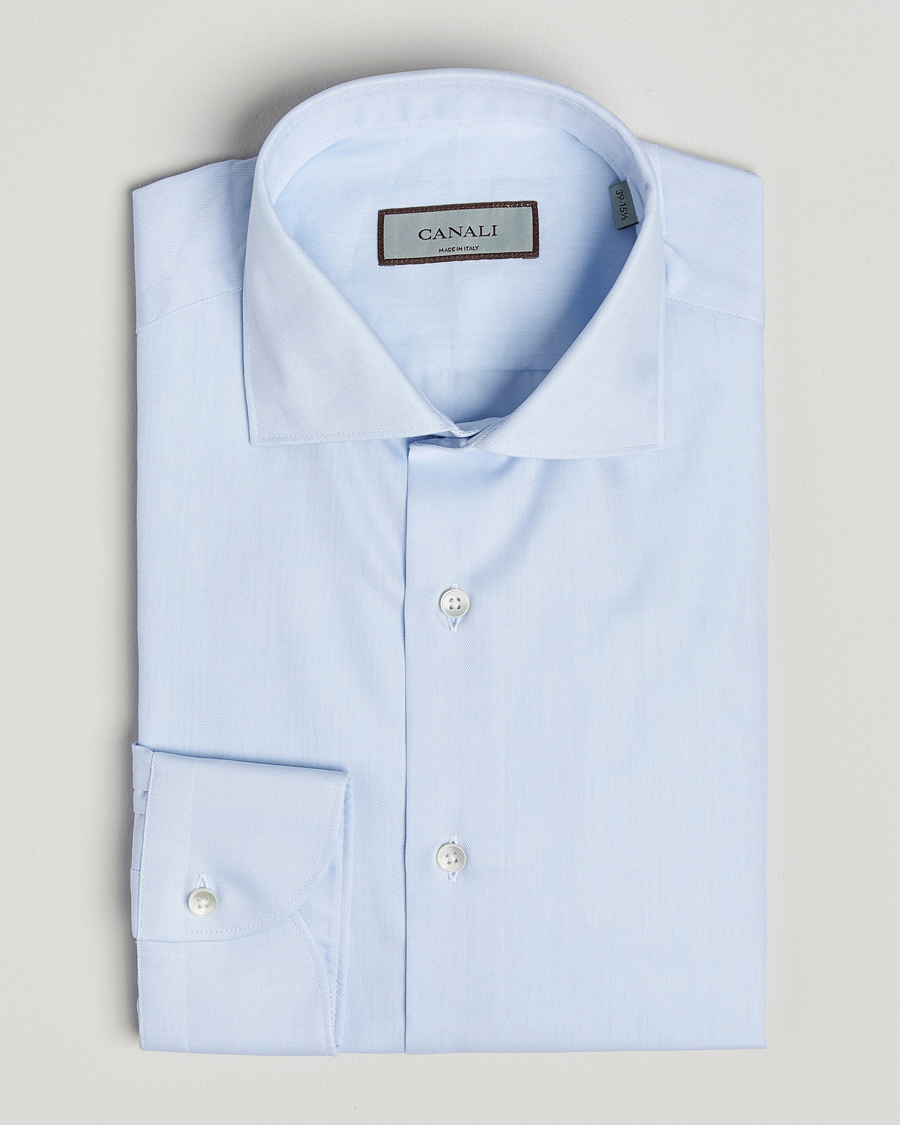 Hombres | Camisas | Canali | Slim Fit Cotton Shirt Light Blue
