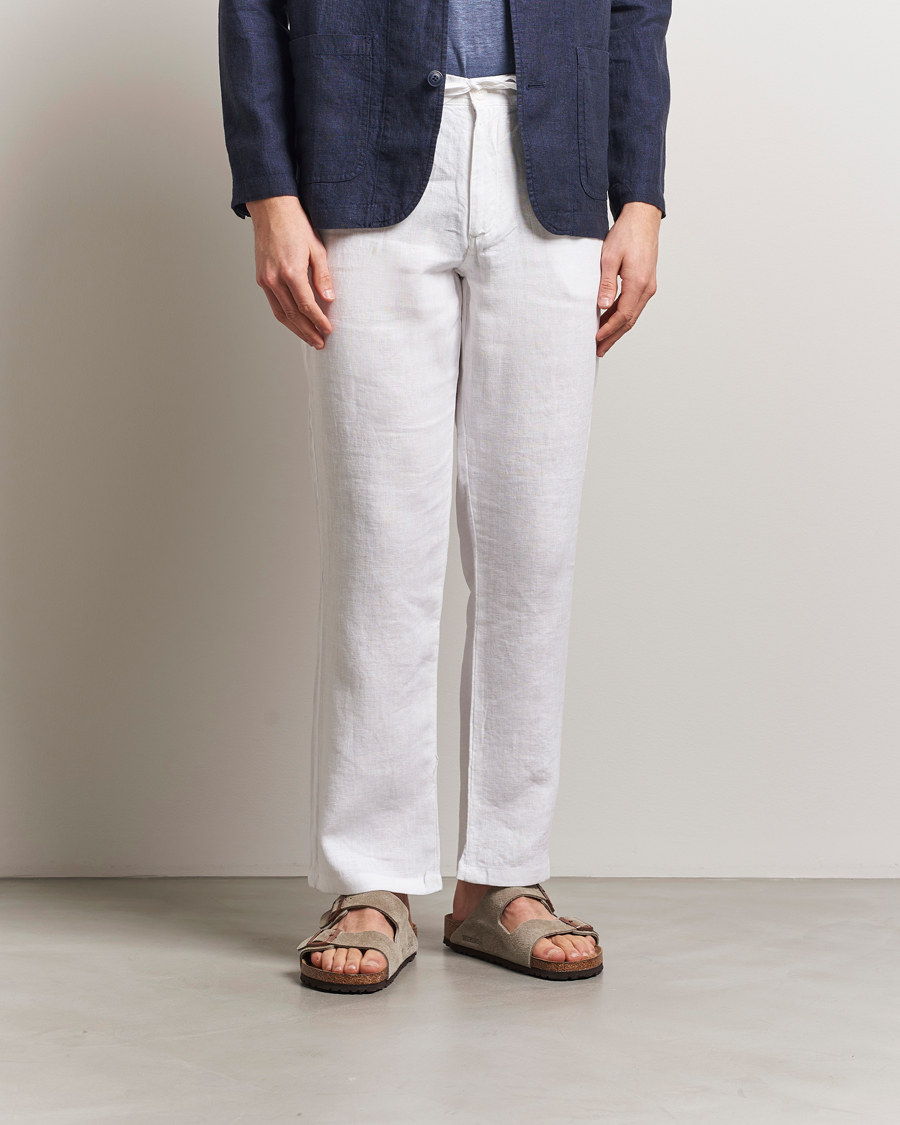 Hombres | Pantalones | KnowledgeCotton Apparel | Loose Linen Pants Bright White