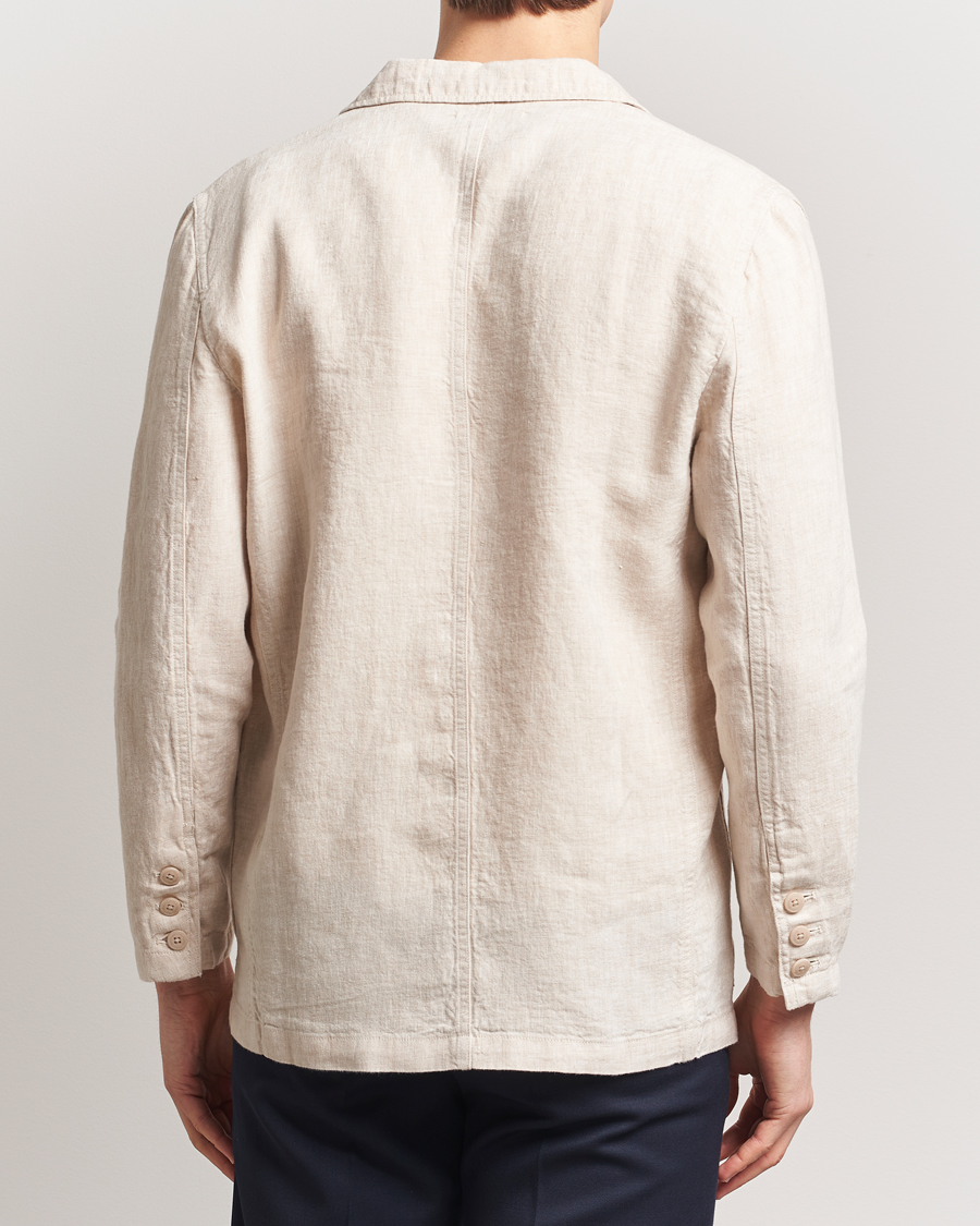 Hombres | Blazers | KnowledgeCotton Apparel | Linen Blazer Light Feather Grey