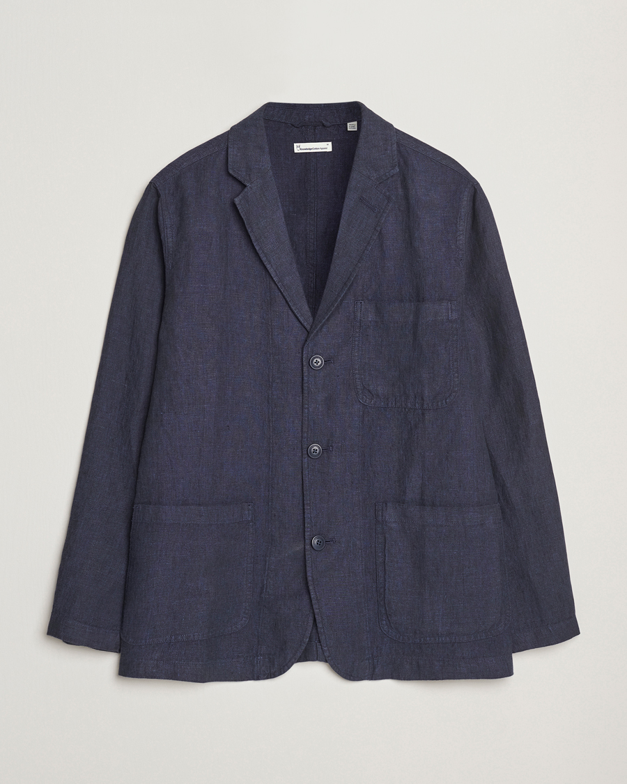 Hombres | Blazers | KnowledgeCotton Apparel | Linen Blazer Total Eclipse
