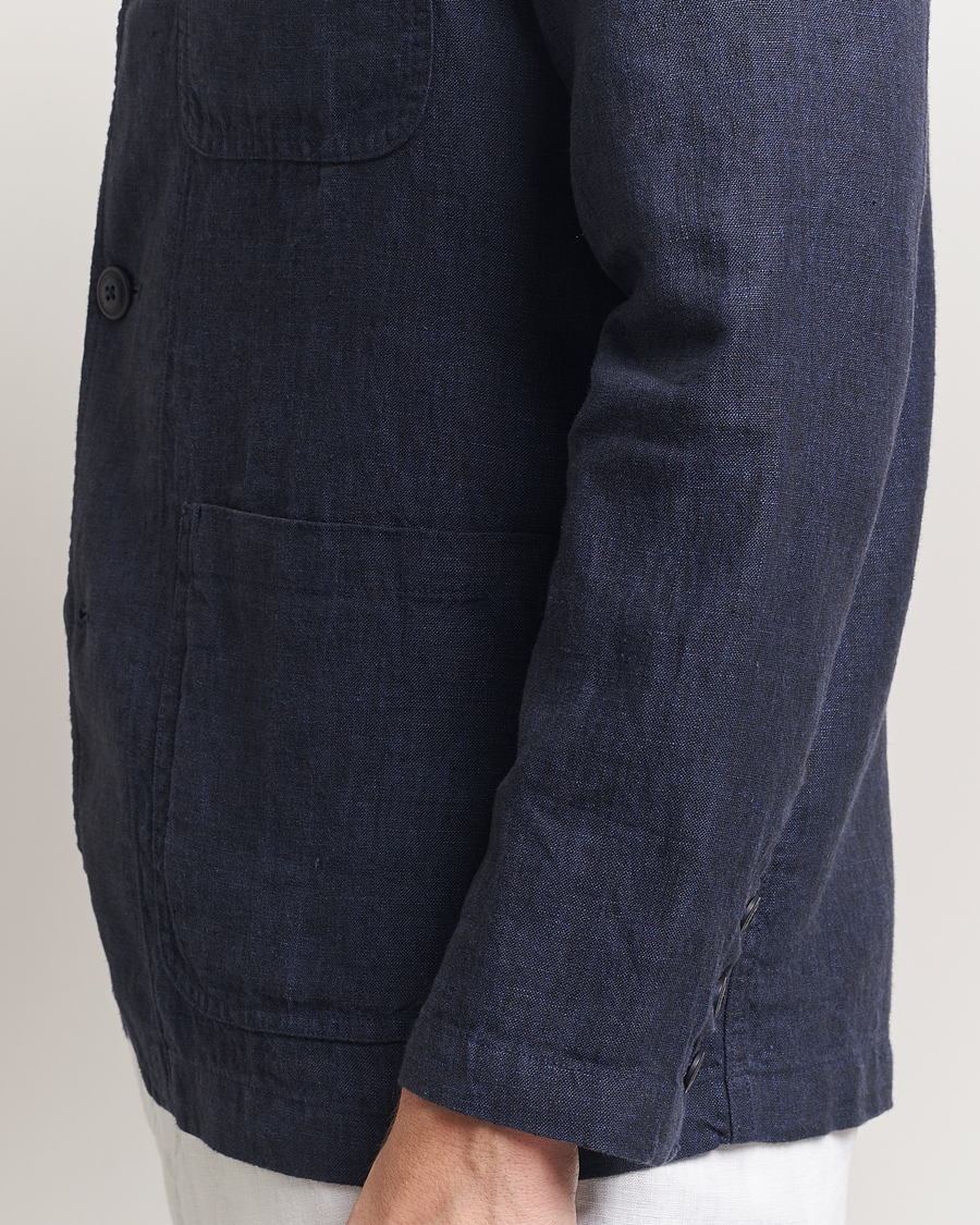 Hombres | Blazers | KnowledgeCotton Apparel | Linen Blazer Total Eclipse