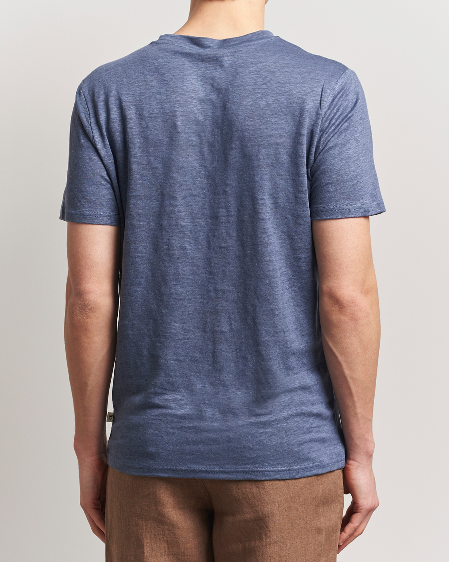 Hombres | Camisetas | KnowledgeCotton Apparel | Organic Linen T-Shirt Vintage Indigo