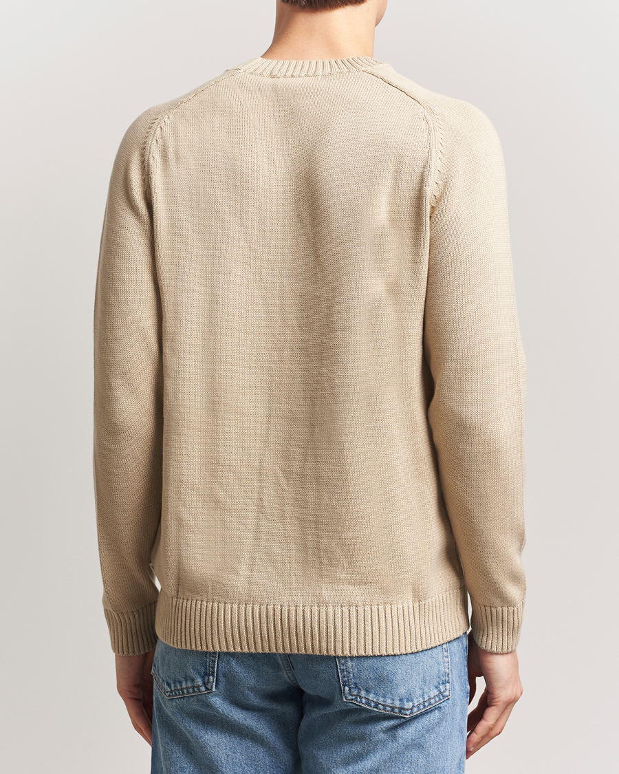 Hombres | Jerséis y prendas de punto | KnowledgeCotton Apparel | Plain Knitted Cotton Crew Light Feather Grey