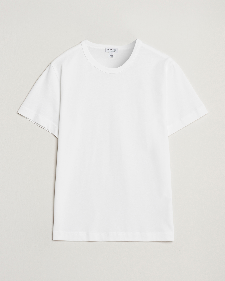 Hombres | Camisetas | Sunspel | Single Jersey Supima Cotton T-Shirt White