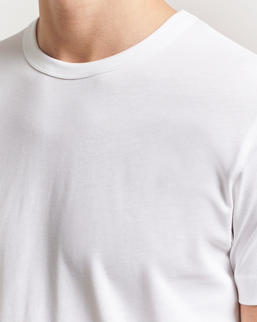 Hombres | Camisetas | Sunspel | Single Jersey Supima Cotton T-Shirt White