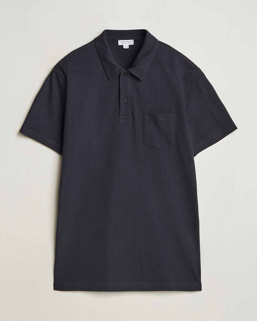 Hombres | Polos | Sunspel | Riviera Polo Shirt Midnight Navy