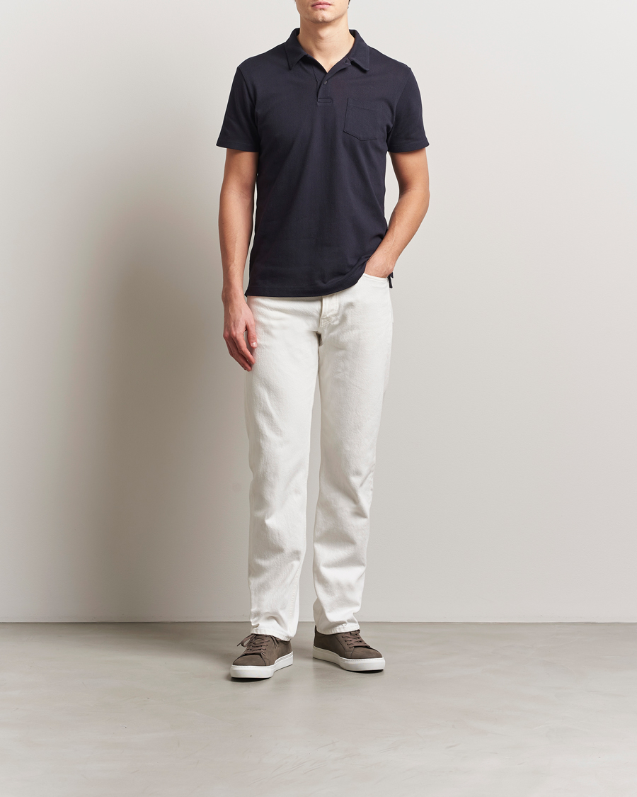 Hombres | Polos | Sunspel | Riviera Polo Shirt Midnight Navy