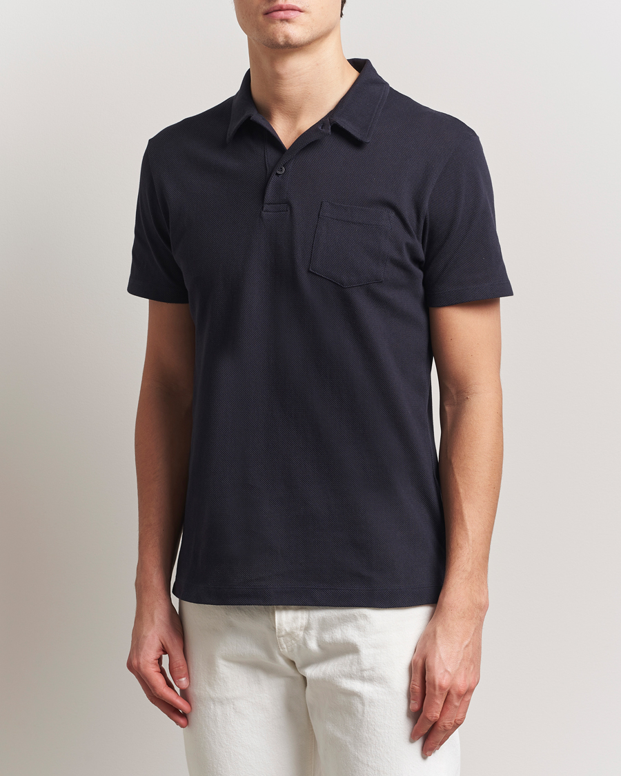 Hombres | Polos | Sunspel | Riviera Polo Shirt Midnight Navy