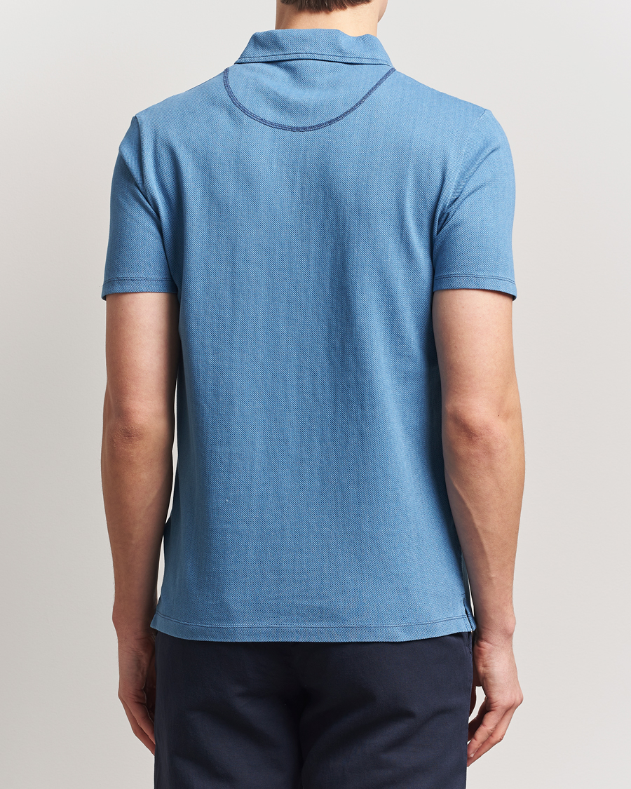 Hombres | Polos | Sunspel | Riviera Polo Shirt Mid Indigo Wash