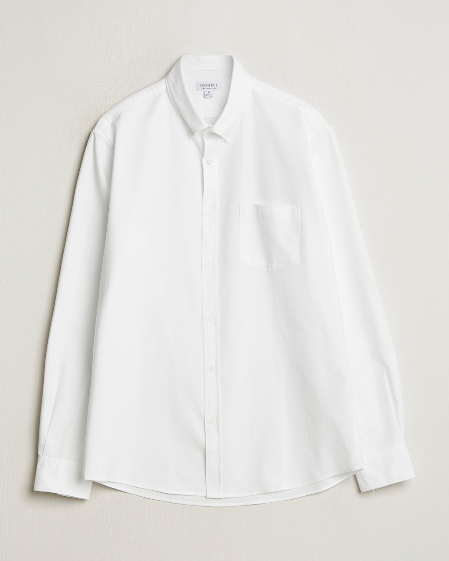 Hombres | Camisas | Sunspel | Oxford Button Down Shirt White