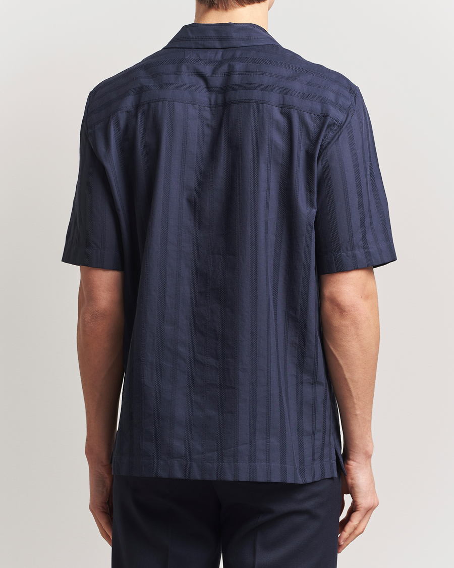 Hombres | Camisas | Sunspel | Embroidered Cotton Camp Shirt Navy