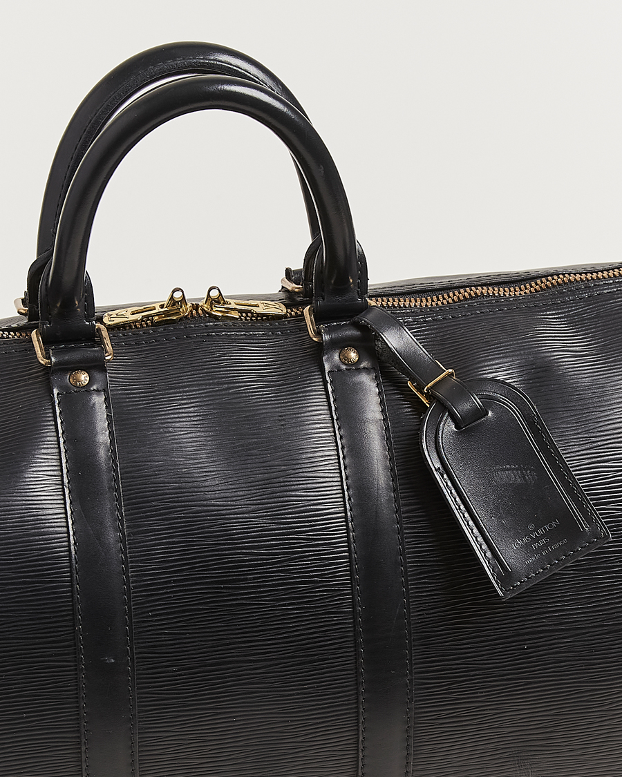 Hombres | Louis Vuitton Pre-Owned Keepall 45 Epi Leather Bag Black | Louis Vuitton Pre-Owned | Keepall 45 Epi Leather Bag Black