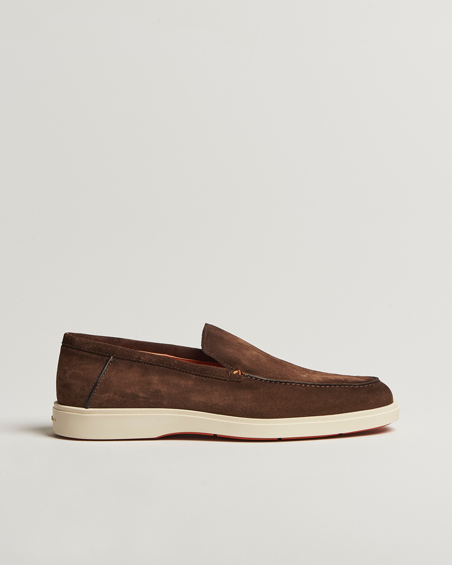 Hombres | Santoni Detroit Loafers Brown Suede | Santoni | Detroit Loafers Brown Suede