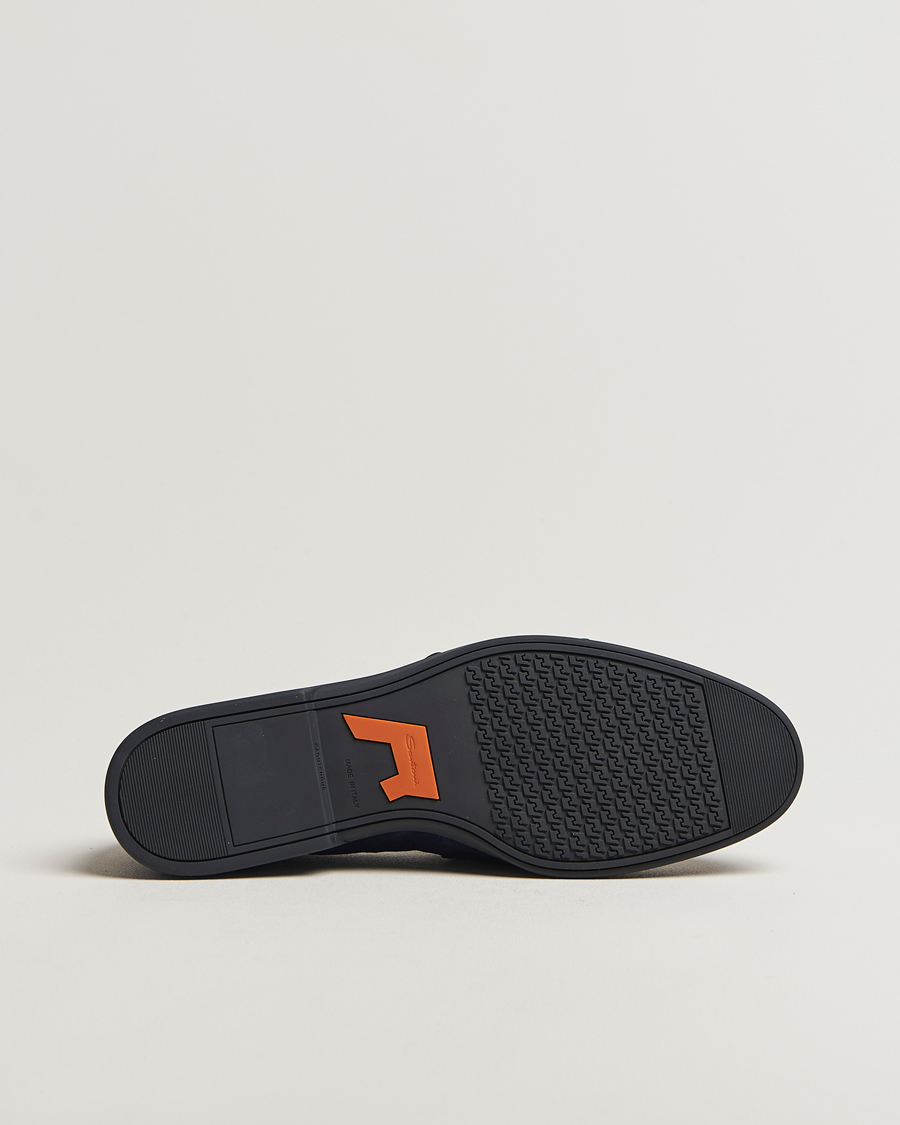 Hombres | Santoni Malibu Double Buckle Loafers Navy Suede | Santoni | Malibu Double Buckle Loafers Navy Suede