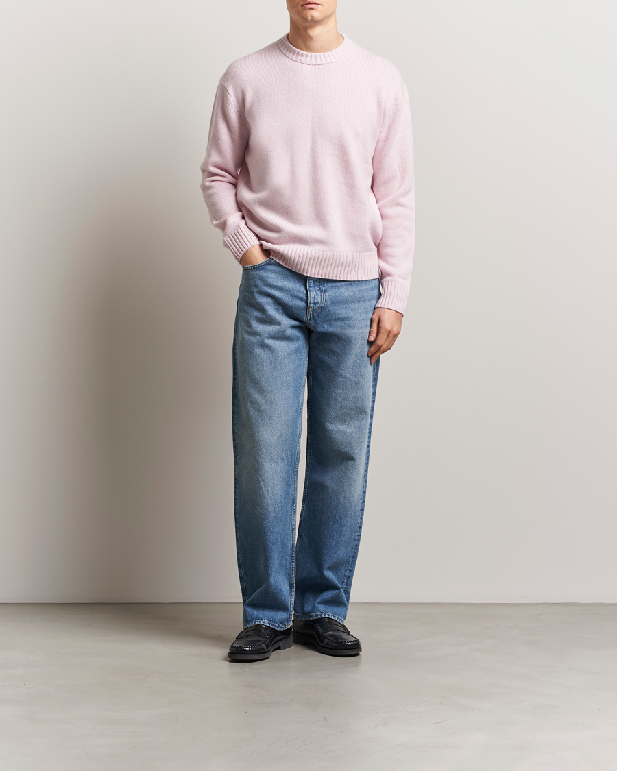 Hombres | Jerséis y prendas de punto | FRAME | Cashmere Crewneck Light Pink