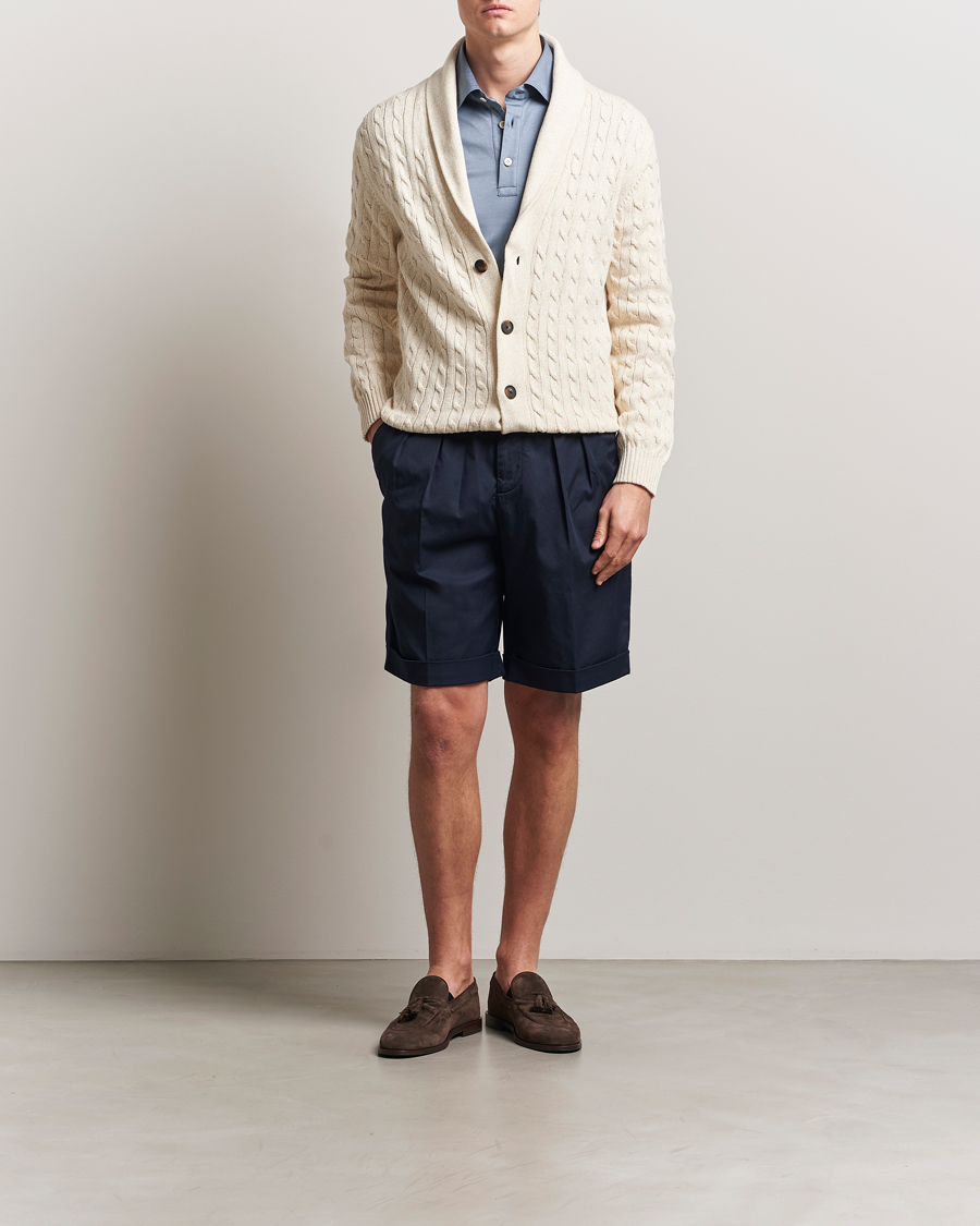 Hombres | Jerséis y prendas de punto | Kiton | Shawl Collar Cardigan Beige