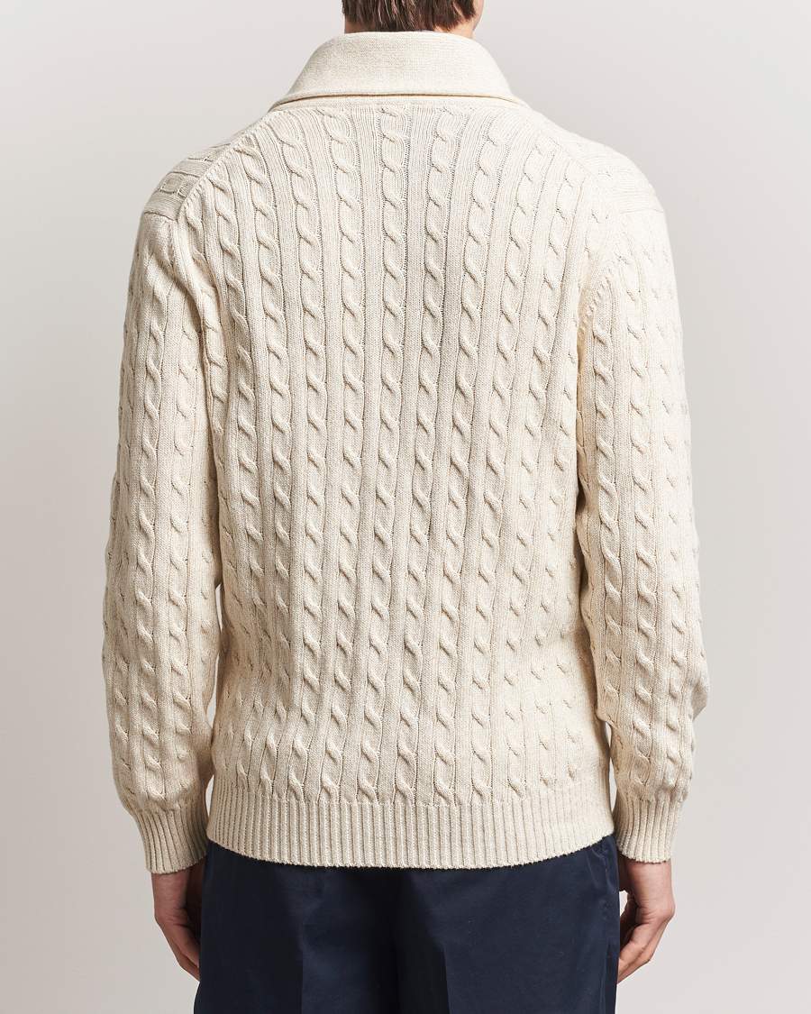 Hombres | Jerséis y prendas de punto | Kiton | Shawl Collar Cardigan Beige