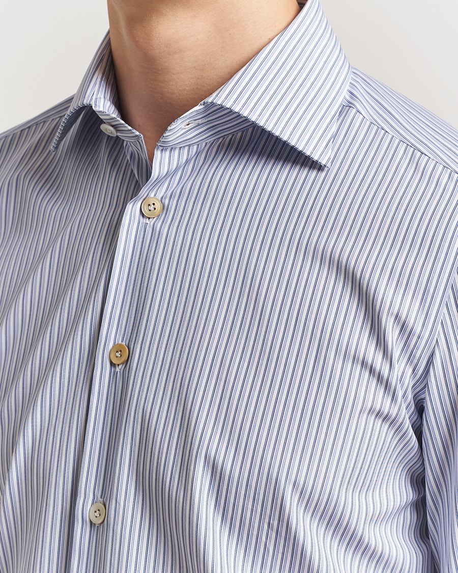 Hombres | Camisas | Kiton | Slim Fit Dress Shirt Light Blue Stripe