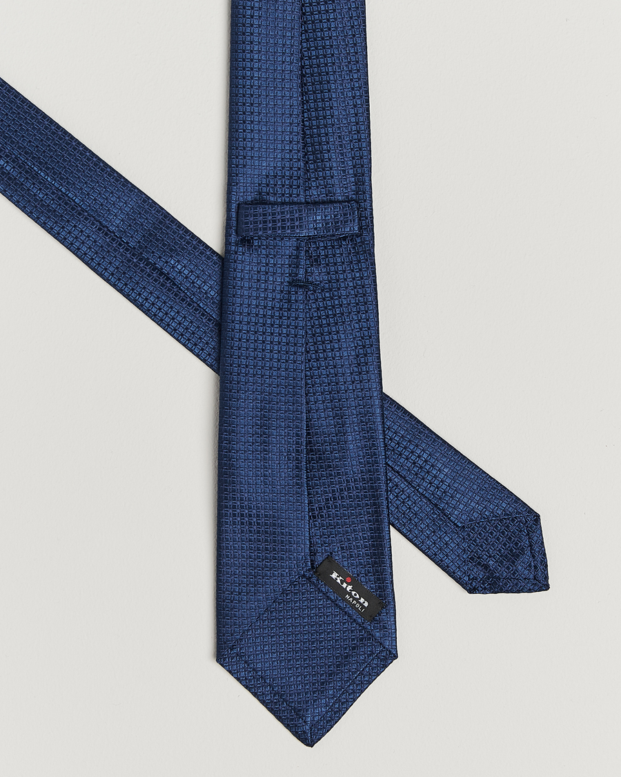 Hombres | Kiton Structured Silk Tie Navy | Kiton | Structured Silk Tie Navy