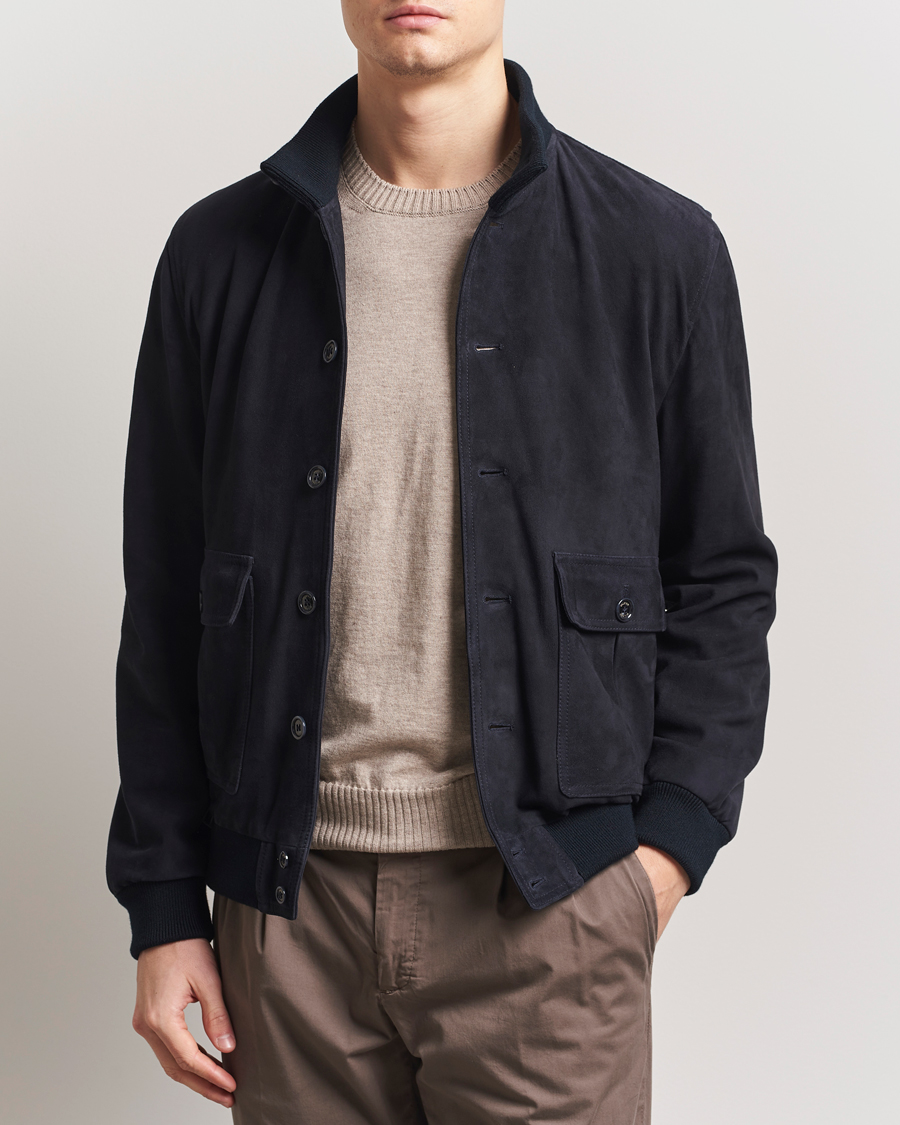 Hombres | Abrigos y chaquetas | Valstar | Valstarino Suede Jacket Navy