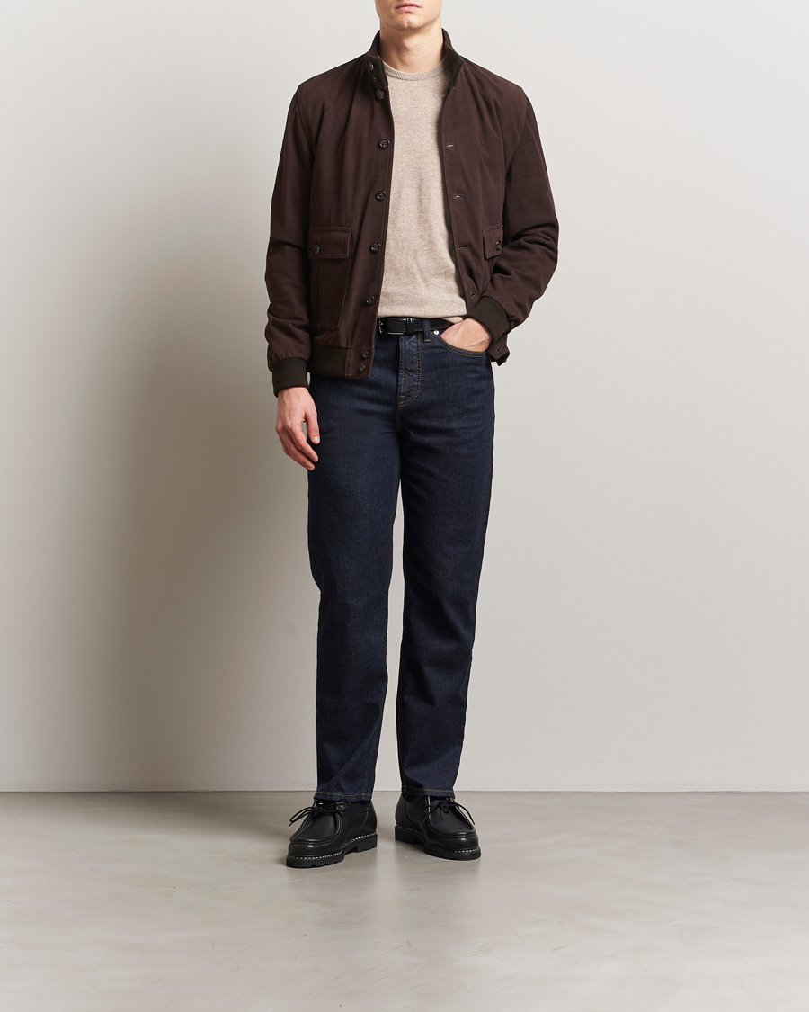 Hombres | Abrigos y chaquetas | Valstar | Valstarino Suede Jacket Dark Brown