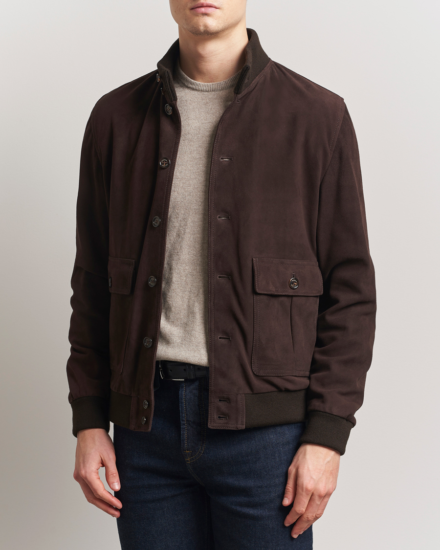 Hombres | Abrigos y chaquetas | Valstar | Valstarino Suede Jacket Dark Brown
