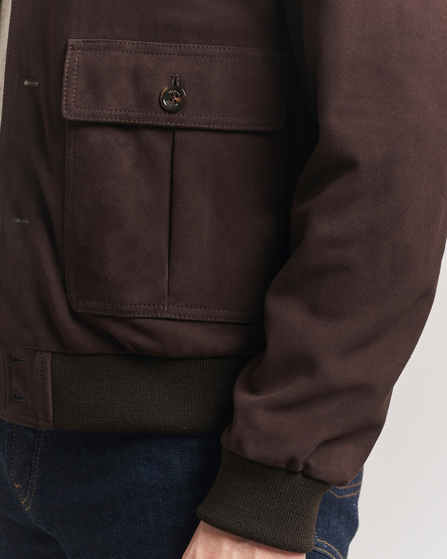 Hombres | Abrigos y chaquetas | Valstar | Valstarino Suede Jacket Dark Brown