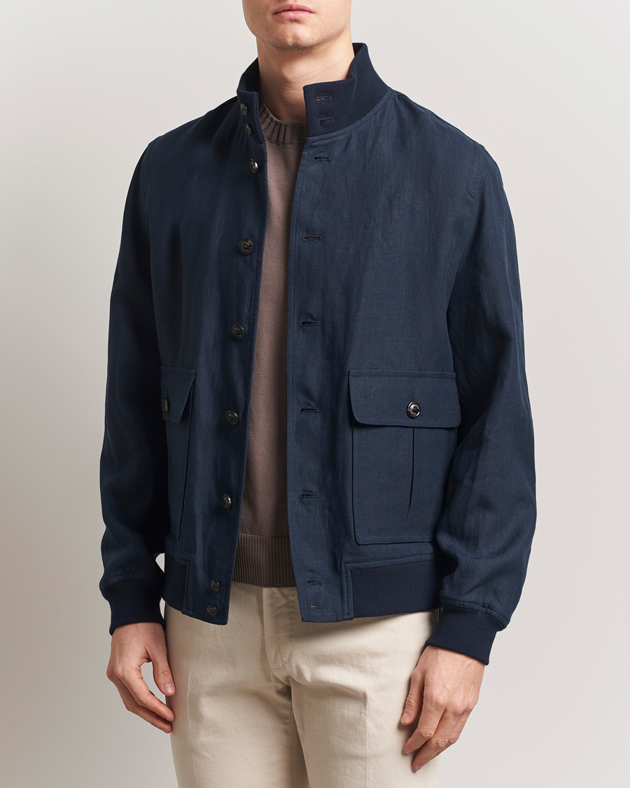 Hombres | Abrigos y chaquetas | Valstar | Valstarino Linen Jacket Navy