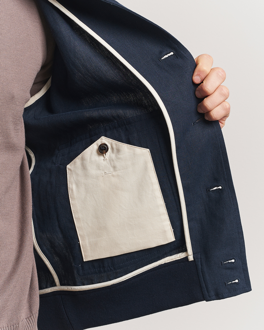 Hombres | Abrigos y chaquetas | Valstar | Valstarino Linen Jacket Navy