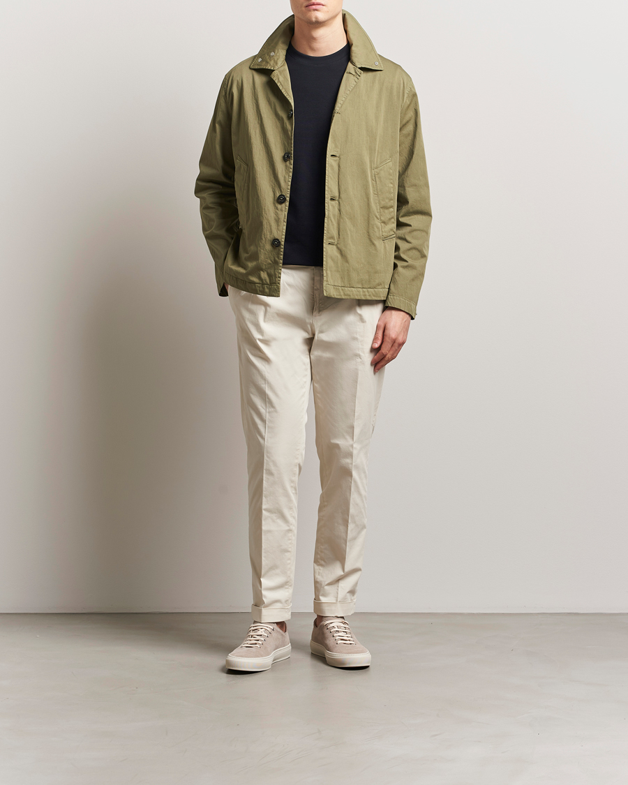 Hombres | Abrigos y chaquetas | Valstar | Garment Dyed Cotton Jacket Military Green
