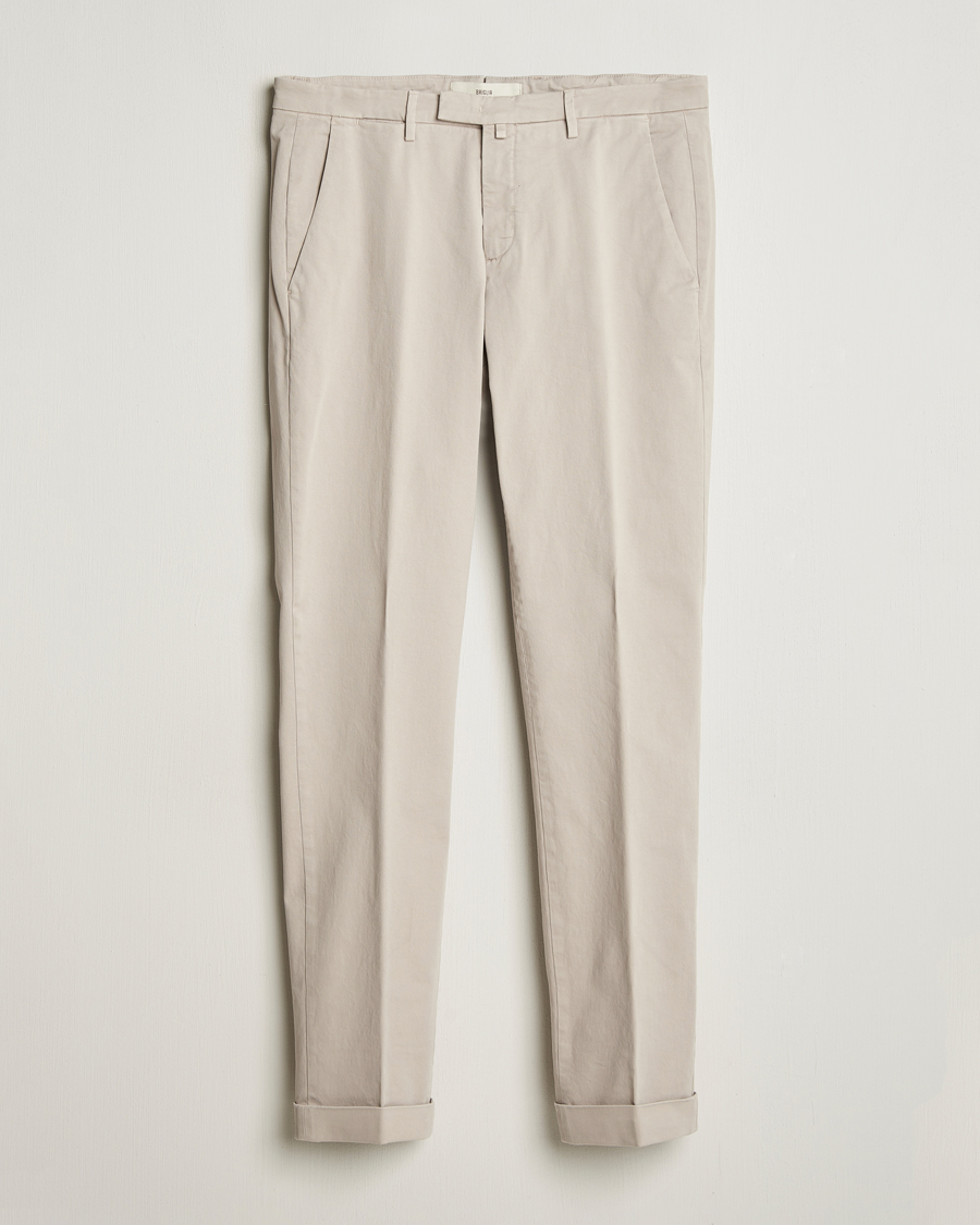 Hombres | Pantalones | Briglia 1949 | Slim Fit Cotton Stretch Chino Beige