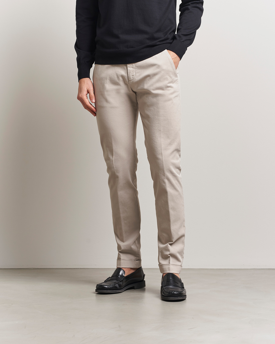 Hombres | Pantalones | Briglia 1949 | Slim Fit Cotton Stretch Chino Beige
