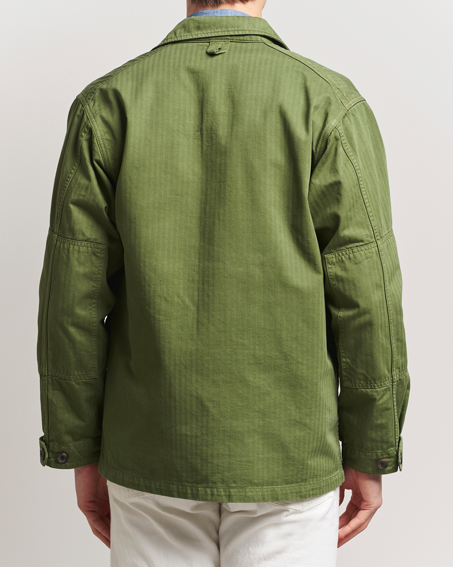 Hombres | Abrigos y chaquetas | Drake's | Herringbone Jungle Jacket Olive