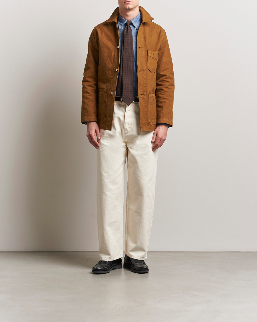 Hombres | Abrigos y chaquetas | Drake's | Duck Cotton Canvas Chore Jacket Tobacco