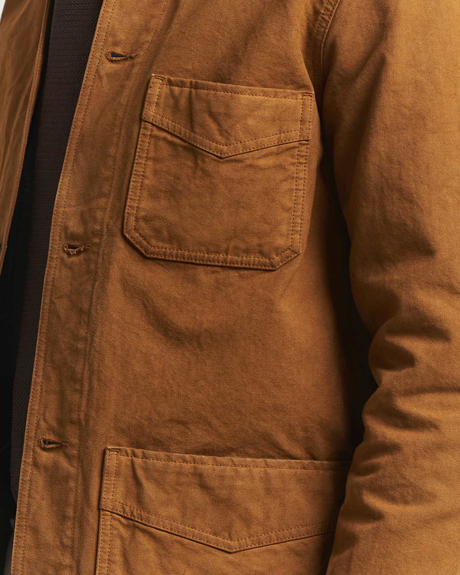 Hombres | Abrigos y chaquetas | Drake's | Duck Cotton Canvas Chore Jacket Tobacco