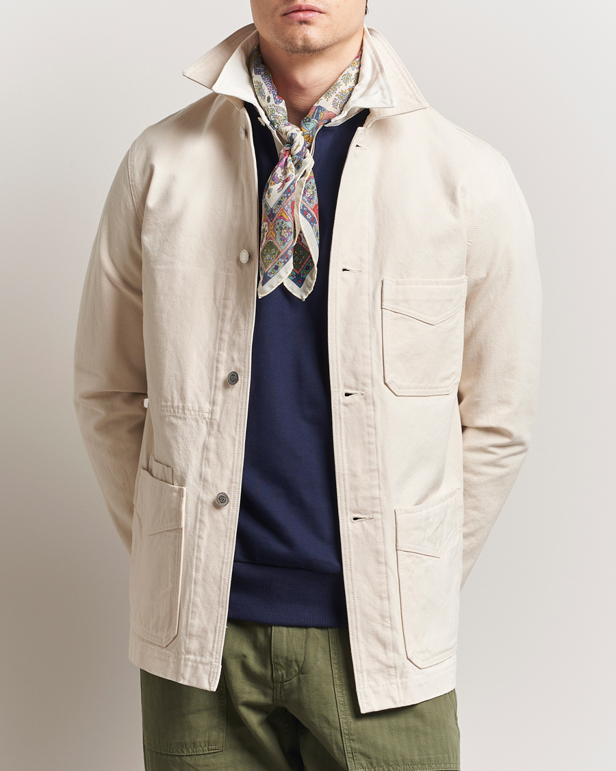 Hombres | Abrigos y chaquetas | Drake's | Duck Cotton Canvas Shore Jacket Natural