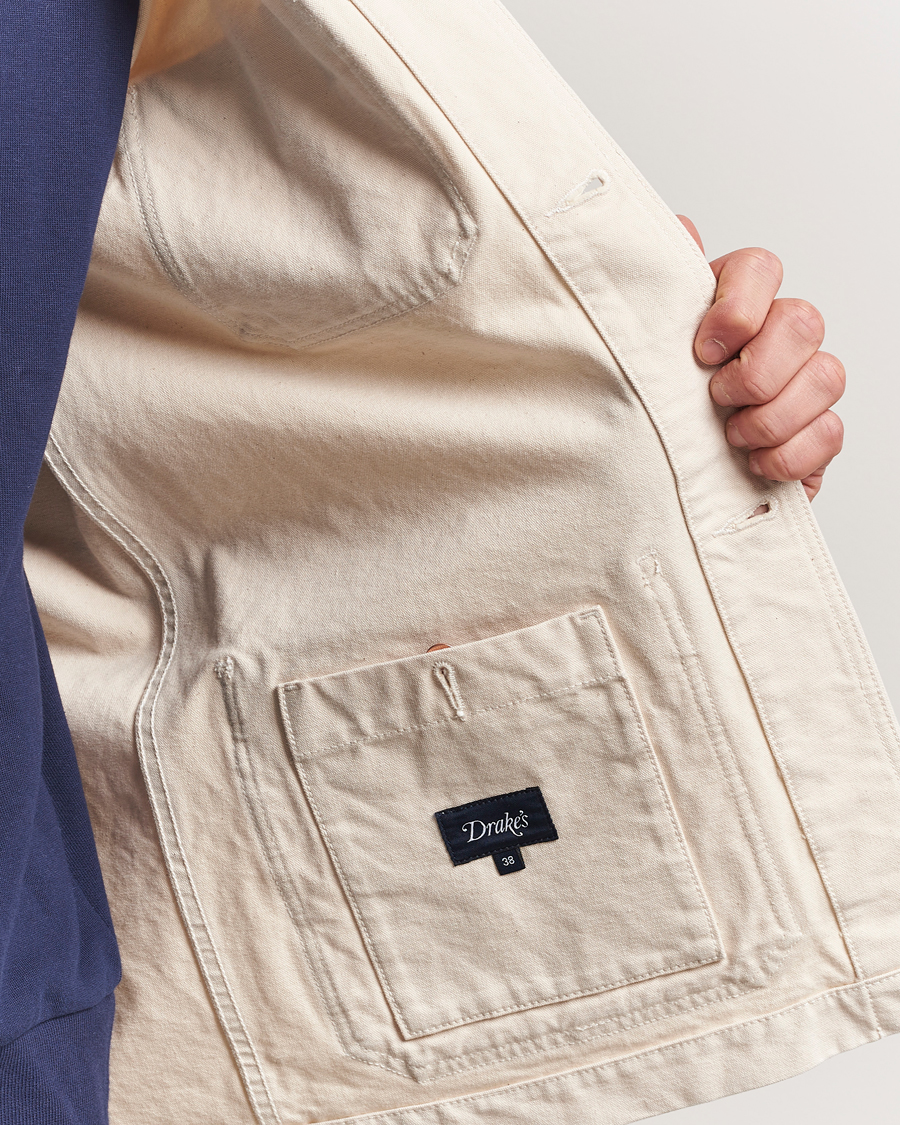 Hombres | Abrigos y chaquetas | Drake's | Duck Cotton Canvas Shore Jacket Natural