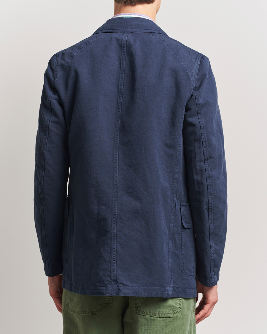 Hombres | Blazers | Drake's | MKI Cotton/linen Games Blazer Navy