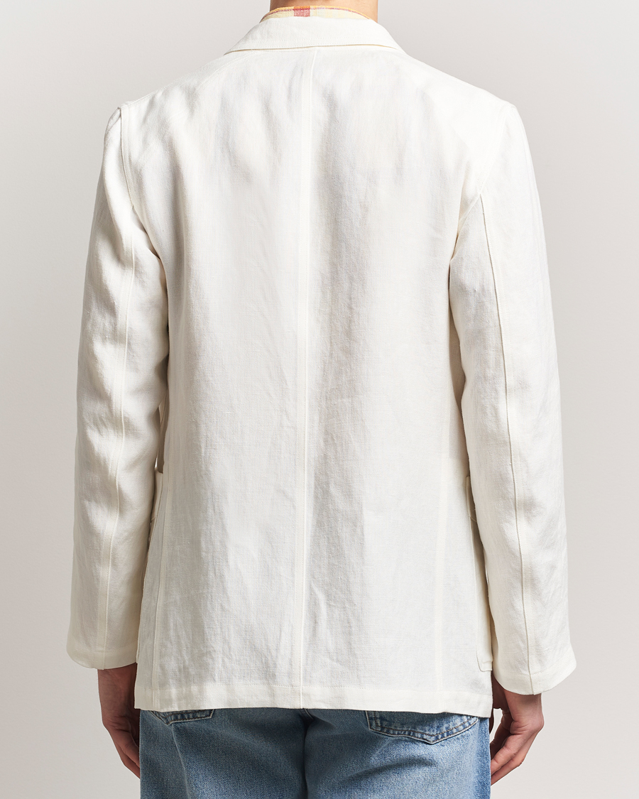 Hombres | Blazers | Drake's | MKIII Linen Games Double Breasted Blazer Ecru