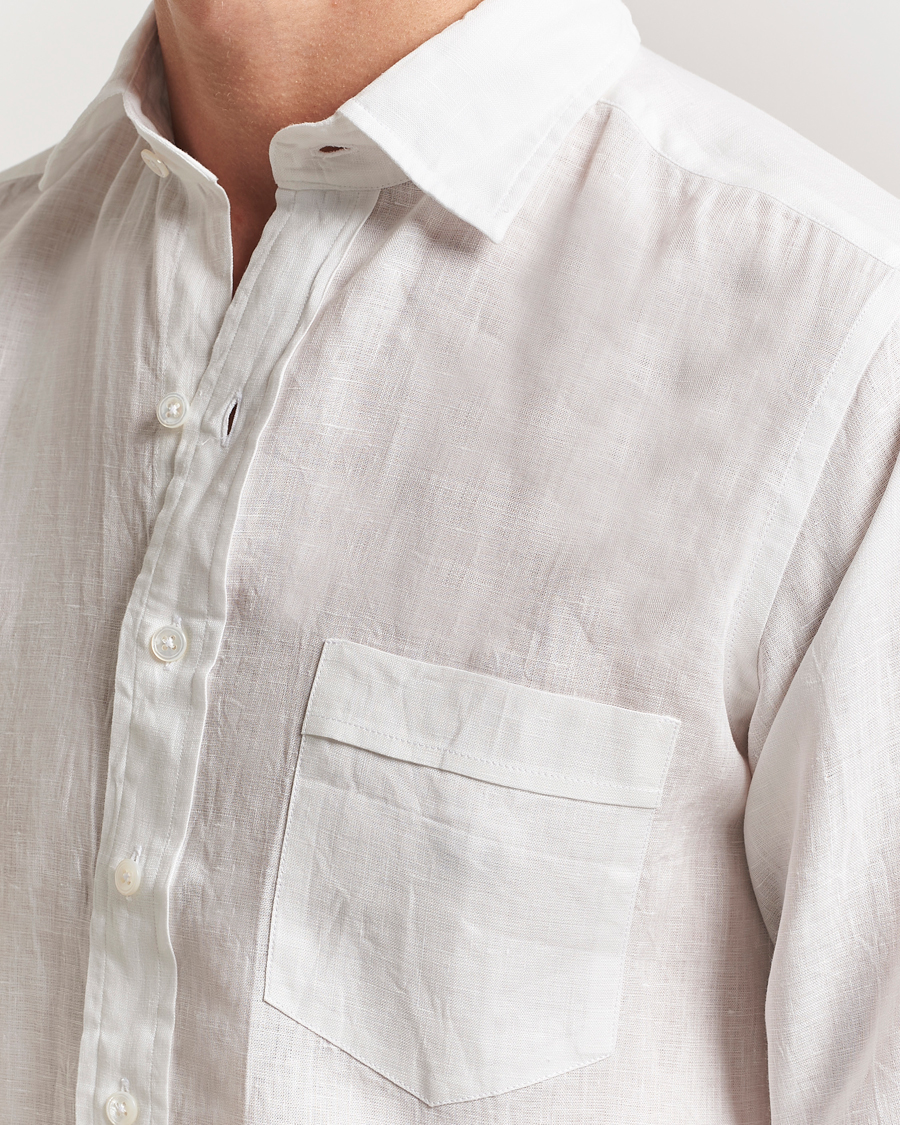 Hombres | Camisas | Drake's | Linen Summer Shirt Ecru