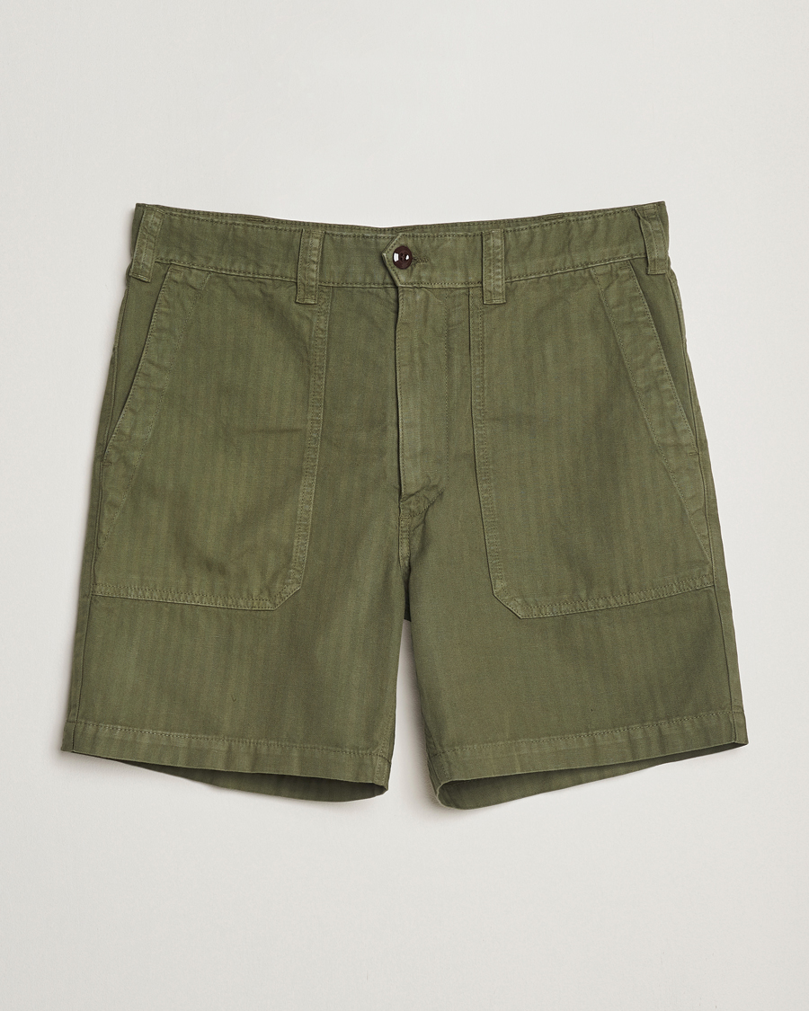 Hombres | Pantalones cortos | Drake's | Fatigue Cotton Shorts Olive