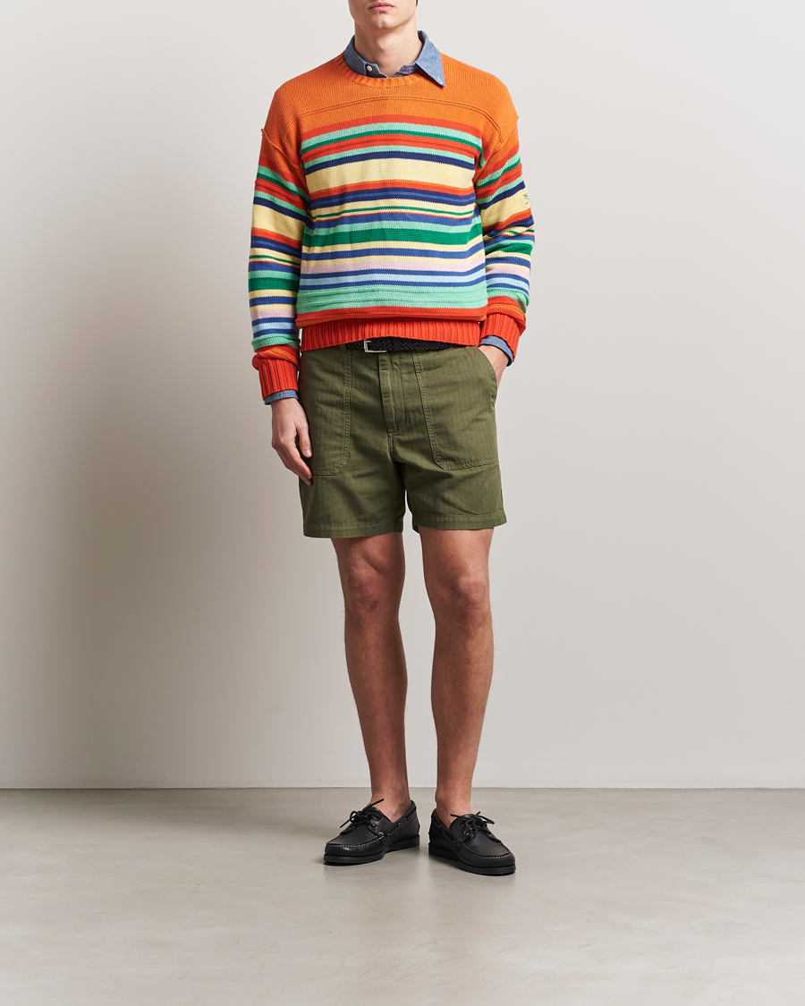Hombres | Pantalones cortos | Drake's | Fatigue Cotton Shorts Olive