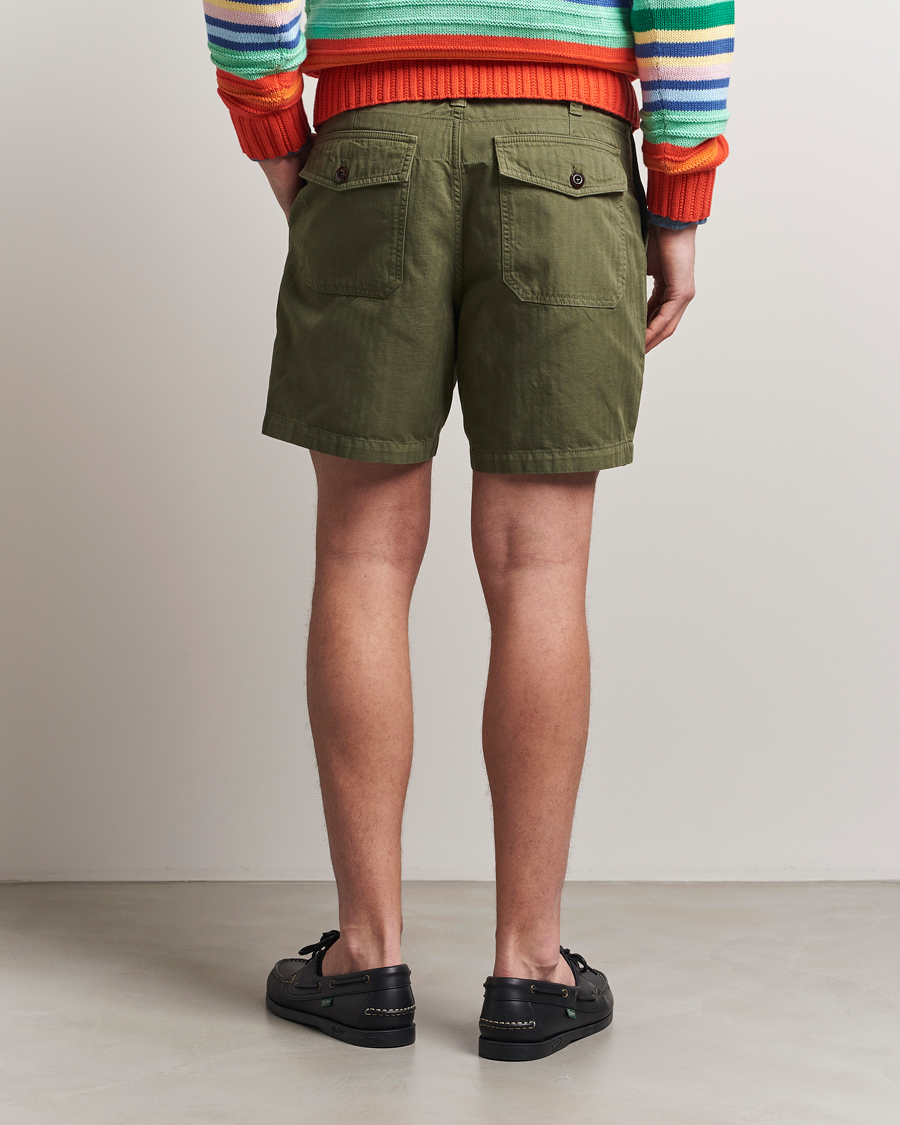 Hombres | Pantalones cortos | Drake's | Fatigue Cotton Shorts Olive